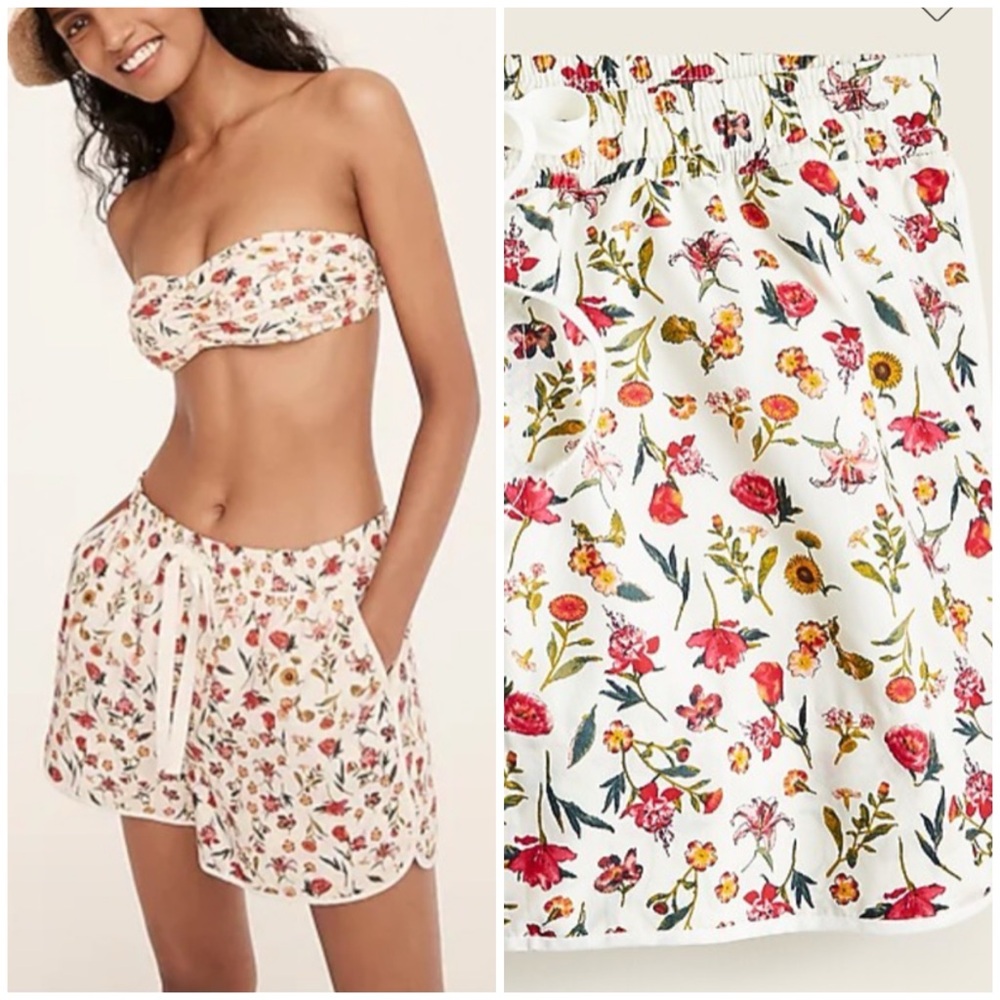 J.Crew Floral Seaside Shorts in antique white floral